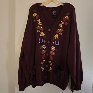 Her Universe Studio Ghibli Kiki Skimmer Cardigan Autumn Plus Size 3X Burgandy